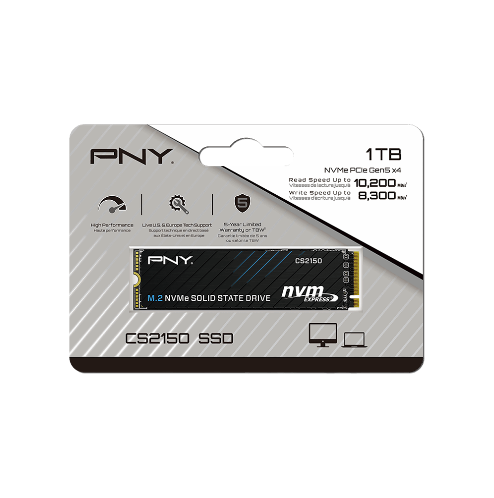 PNY SSD M.2 (2280) 1TB CS2150 (PCIe 5.0/NVMe)